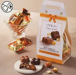 Конфеты "Perle Italiane" из молочного и темного шоколада с Фундуком, 160г