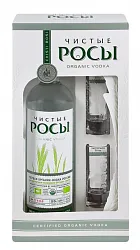 Водка "Чистые Росы", в подарочной упаковке (с 2 рюмками), 40%, 0,7л
