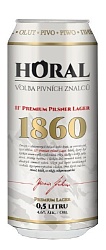 Пиво "Хорал Premium Pilsner Lager" св.фильтр.ж/б 4,6% 0,5л (Чех)