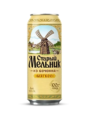 Пиво "Старый Мельник из Бочонка Мягкое" ж/б 4,3% 0,45л