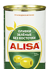 Оливки зеленые "Alisa" без  косточки (0,350 кг) ж/б кор. 12 шт.