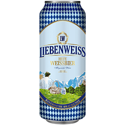 Пиво "Liebenweiss" Германия пшеничное нефильт  5,1% ж/б 0,5л.