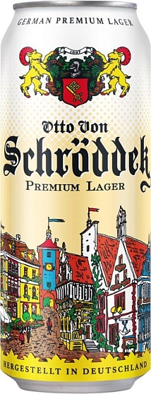 Пиво "Otto von Schrodder Premium Lager" Германия 4,9% ж/б 0,5л.