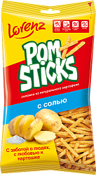 Чипсы LORENZ "Pomsticks" с солью соломка 100 г