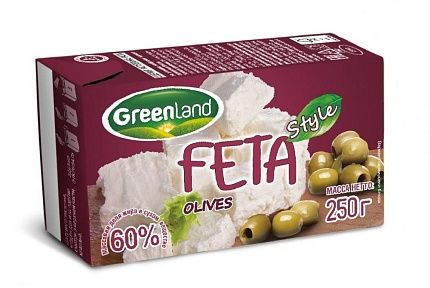 Сыр МСП Greenland типа FETA с ароматом оливок 60% 250г Н