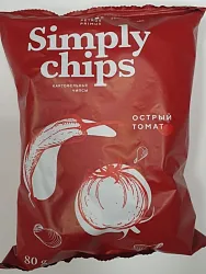 Чипсы картофельные simply chips Острый томат, 80 г