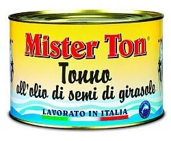 Филе ломтики тунца желтоперого в п/масле "Mister Ton"ж/б(0,160)